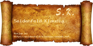 Seidenfeld Klaudia névjegykártya